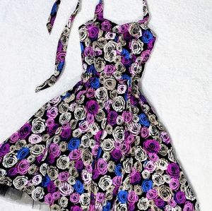 Hearts & Roses Pin-up Halter Dress